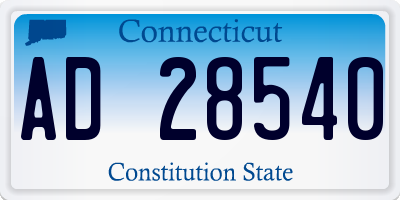 CT license plate AD28540