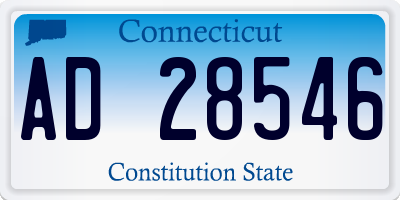 CT license plate AD28546