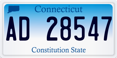 CT license plate AD28547