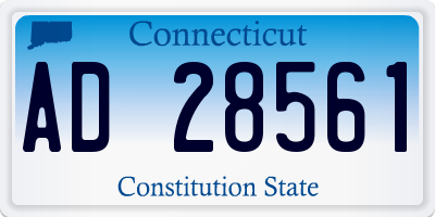 CT license plate AD28561