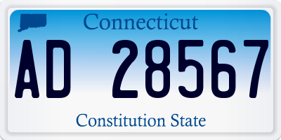 CT license plate AD28567