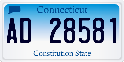 CT license plate AD28581
