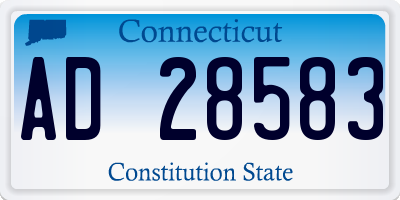 CT license plate AD28583