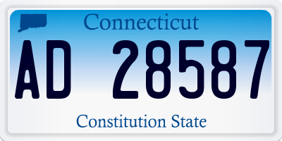 CT license plate AD28587