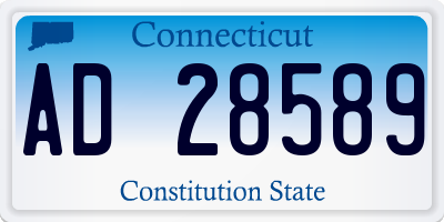 CT license plate AD28589