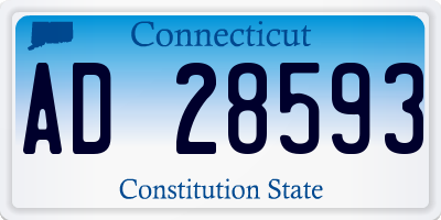 CT license plate AD28593