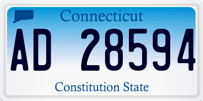 CT license plate AD28594