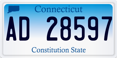 CT license plate AD28597