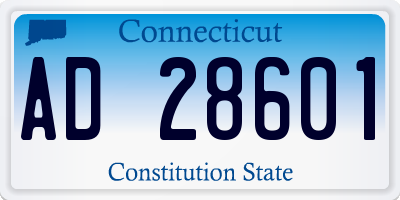 CT license plate AD28601