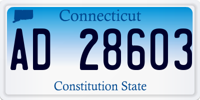 CT license plate AD28603