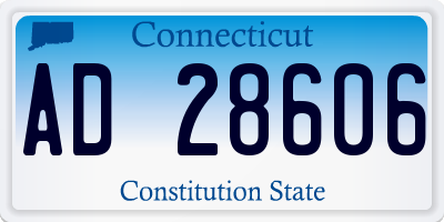 CT license plate AD28606