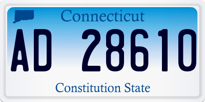 CT license plate AD28610
