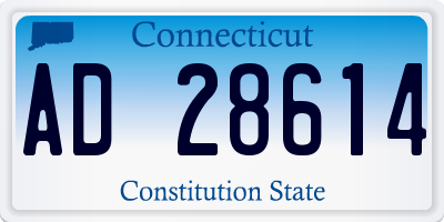 CT license plate AD28614