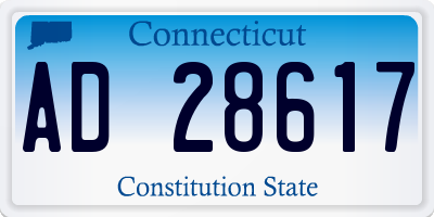 CT license plate AD28617