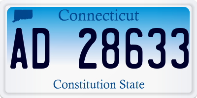 CT license plate AD28633