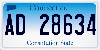 CT license plate AD28634