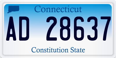 CT license plate AD28637