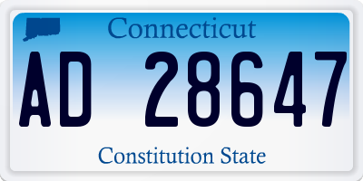 CT license plate AD28647