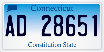 CT license plate AD28651