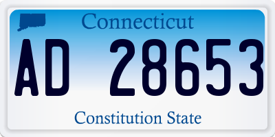CT license plate AD28653