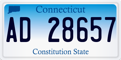 CT license plate AD28657