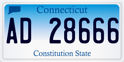 CT license plate AD28666