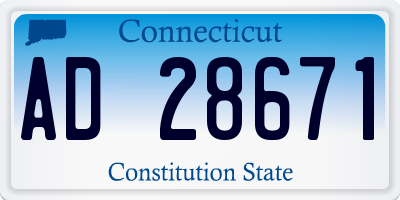 CT license plate AD28671
