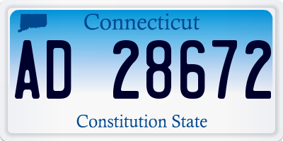 CT license plate AD28672
