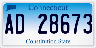 CT license plate AD28673