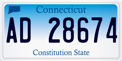 CT license plate AD28674