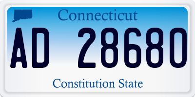 CT license plate AD28680