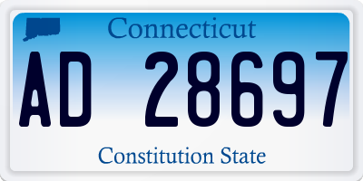 CT license plate AD28697