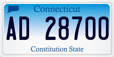 CT license plate AD28700