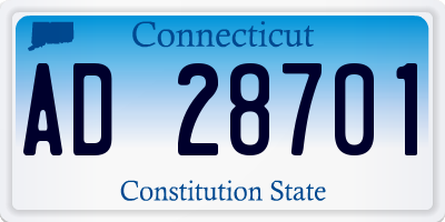 CT license plate AD28701