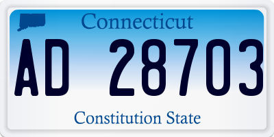 CT license plate AD28703