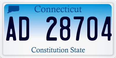CT license plate AD28704