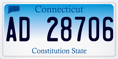 CT license plate AD28706
