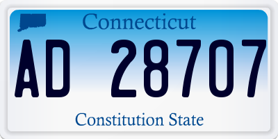CT license plate AD28707
