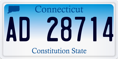 CT license plate AD28714