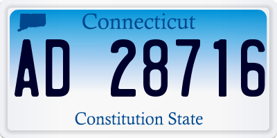 CT license plate AD28716