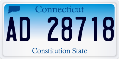 CT license plate AD28718