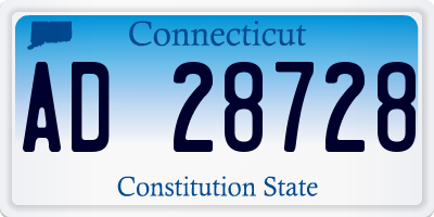 CT license plate AD28728