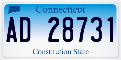 CT license plate AD28731
