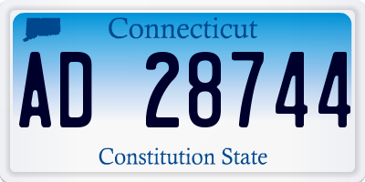CT license plate AD28744