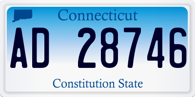 CT license plate AD28746