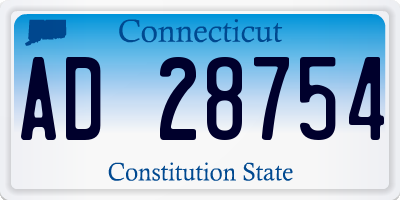 CT license plate AD28754