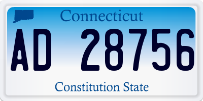 CT license plate AD28756