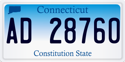 CT license plate AD28760