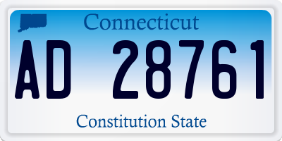 CT license plate AD28761
