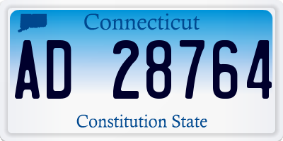 CT license plate AD28764
